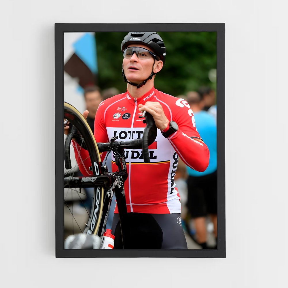 Poster André en Rouge – affiche Cyclisme (vue 2)